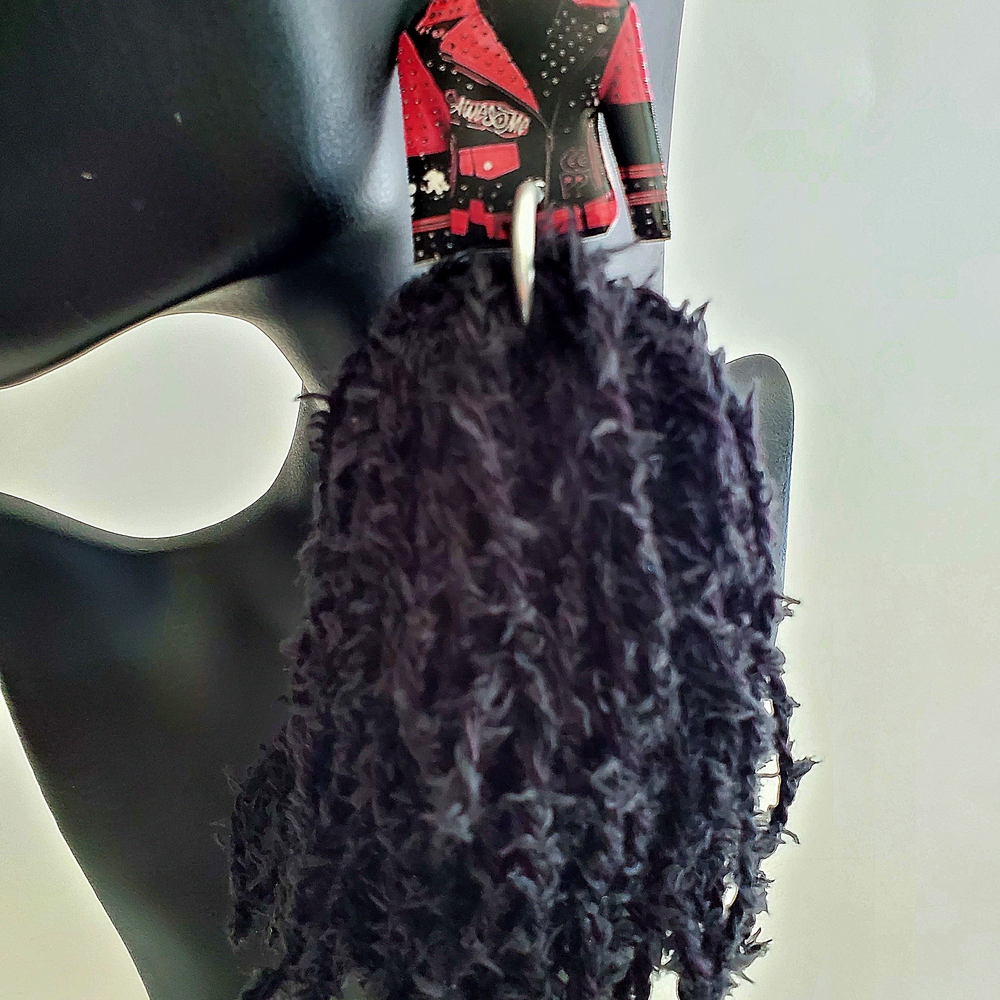 Stylish Black and Red Tassel Earrings